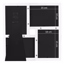 ) vidaXL Collage Photo Frame MDF for 4x(13x18 cm)/4x(10x15 cm) Multi Colours - white, 4 x (10 x 15 cm
