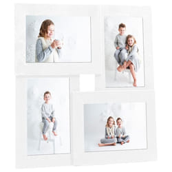 ) vidaXL Collage Photo Frame MDF for 4x(13x18 cm)/4x(10x15 cm) Multi Colours - white, 4 x (13 x 18 cm
