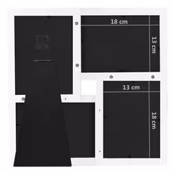 ) vidaXL Collage Photo Frame MDF for 4x(13x18 cm)/4x(10x15 cm) Multi Colours - white, 4 x (13 x 18 cm