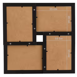 vidaXL Collage Photo Frame for 4x(10x15 cm) Picture Black MDF Poster Frame - Additional view 6