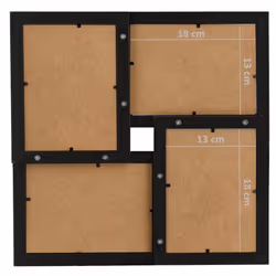 ) vidaXL Collage Photo Frame MDF for 4x(13x18 cm)/4x(10x15 cm) Multi Colours - black, 4 x (13 x 18 cm - Additional view 4