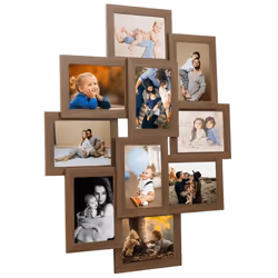 ) vidaXL Collage Photo Frame MDF for 10x(13x18 cm)/10x(10x15 cm) Multi Colours - 10 x (13 x 18 cm