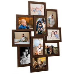) vidaXL Collage Photo Frame MDF for 10x(13x18 cm)/10x(10x15 cm) Multi Colours - dark brown, 10 x (10 x 15 cm