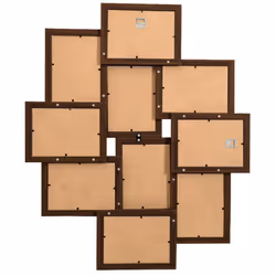) vidaXL Collage Photo Frame MDF for 10x(13x18 cm)/10x(10x15 cm) Multi Colours - dark brown, 10 x (10 x 15 cm