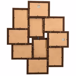 vidaXL Collage Photo Frame MDF for 10x(13x18 cm)/10x(10x15 cm) Multi Colours - dark brown