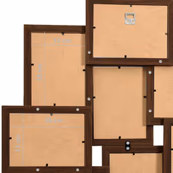 vidaXL Collage Photo Frame MDF for 10x(13x18 cm)/10x(10x15 cm) Multi Colours - dark brown