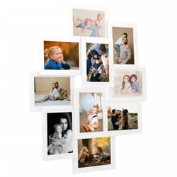 vidaXL Collage Photo Frame for 10x(10x15 cm) Picture White MDF Poster Frame