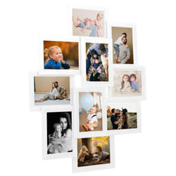 vidaXL Collage Photo Frame MDF for 10x(13x18 cm)/10x(10x15 cm) Multi Colours - white