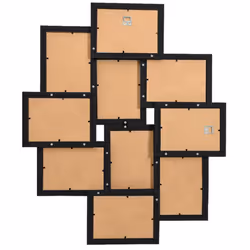 ) vidaXL Collage Photo Frame MDF for 10x(13x18 cm)/10x(10x15 cm) Multi Colours - black, 10 x (10 x 15 cm