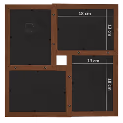 vidaXL Collage Photo Frame for 24x(13x18 cm) Picture Dark Brown MDF Home Decor