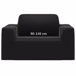 vidaXL Stretch Couch Slipcover Black Polyester Jersey Couch Cover Protector - Additional view 5