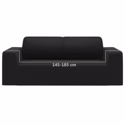 vidaXL 2-Seater Stretch Couch Slipcover Black Polyester Jersey Couch Cover