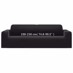 vidaXL 3-Seater Stretch Couch Slipcover Black Polyester Jersey Couch Cover - Additional view 5