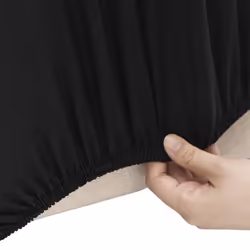 vidaXL 4-Seater Stretch Couch Slipcover Black Polyester Jersey Couch Cover - Additional view 2