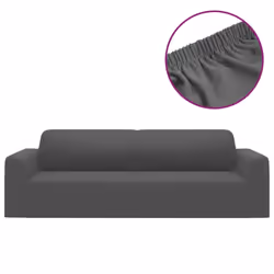 vidaXL 3-Seater Stretch Couch Slipcover Anthracite Polyester Jersey Cover