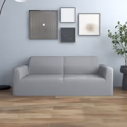 vidaXL 2-Seater Stretch Couch Slipcover Grey Polyester Jersey Couch Cover