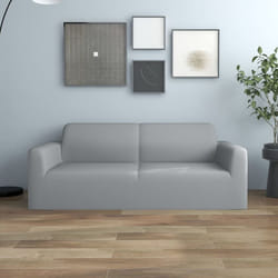 vidaXL 2-Seater Stretch Couch Slipcover Grey Polyester Jersey Couch Cover
