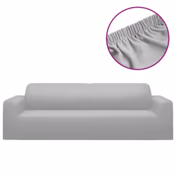 vidaXL 3-Seater Stretch Couch Slipcover Grey Polyester Jersey Couch Cover