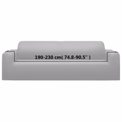vidaXL 3-Seater Stretch Couch Slipcover Grey Polyester Jersey Couch Cover - Additional view 5