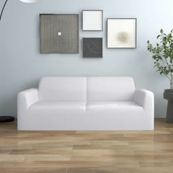vidaXL 2-Seater Stretch Couch Slipcover White Polyester Jersey Couch Cover