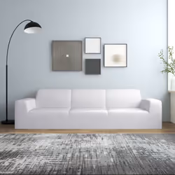vidaXL 4-Seater Stretch Couch Slipcover White Polyester Jersey Couch Cover