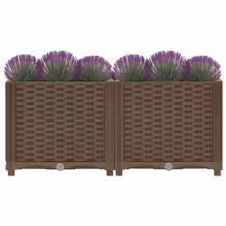 vidaXL Raised Bed Polypropylene Garden Planter Flower Box Pot Planting Bed