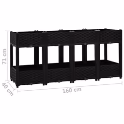 vidaXL Raised Bed Polypropylene Garden Planter Flower Box Pot Planting Bed - Additional view 4
