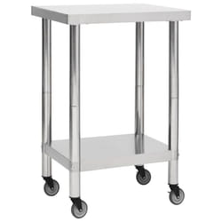 vidaXL Kitchen Work Table with Wheels Home Gastronomy Workable Multi Sizes - 60 x 60 x 85 cm