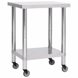 vidaXL Kitchen Work Table with Wheels Home Gastronomy Workable Multi Sizes - 80 x 45 x 85 cm