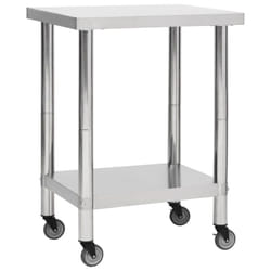 vidaXL Kitchen Work Table with Wheels Home Gastronomy Workable Multi Sizes - 80 x 45 x 85 cm