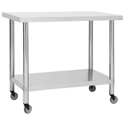 vidaXL Kitchen Work Table with Wheels Home Gastronomy Workable Multi Sizes - 80 x 60 x 85 cm