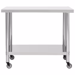 vidaXL Kitchen Work Table with Wheels Home Gastronomy Workable Multi Sizes - 80 x 60 x 85 cm