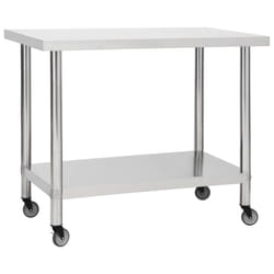 vidaXL Kitchen Work Table with Wheels Home Gastronomy Workable Multi Sizes - 100 x 45 x 85 cm