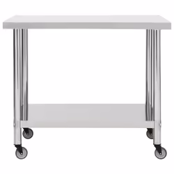 vidaXL Kitchen Work Table with Wheels Home Gastronomy Workable Multi Sizes - 100 x 60 x 85 cm