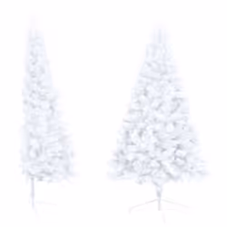 vidaXL Artificial Half Pre-lit Christmas Tree with Ball Set Xmas Tree White
