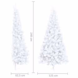 vidaXL Artificial Half Pre-lit Christmas Tree with Ball Set Xmas Tree White
