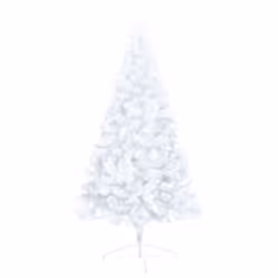vidaXL Artificial Half Pre-lit Christmas Tree with Ball Set Xmas Tree White - Additional view 4