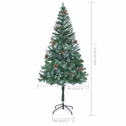 vidaXL Artificial Pre-lit Christmas Tree with Ball Set Xmas Tree Pinecones