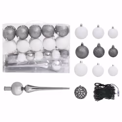 vidaXL Artificial Pre-lit Christmas Tree with Ball Set Xmas Tree Pinecones - Additional view 4