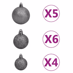 vidaXL Artificial Pre-lit Christmas Tree with Ball Set Xmas Tree Pinecones - Additional view 5