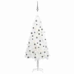 vidaXL Artificial Pre-lit Christmas Tree with Ball Set Artificial Tree White