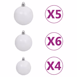 vidaXL Artificial Pre-lit Christmas Tree with Ball Set Artificial Tree White - Additional view 7