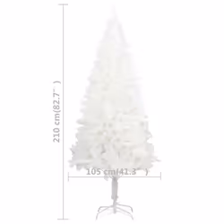 vidaXL Artificial Pre-lit Christmas Tree with Ball Set Artificial Tree White - Additional view 3