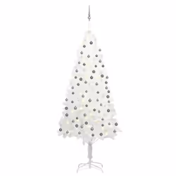 vidaXL Artificial Pre-lit Christmas Tree with Ball Set Artificial Tree White