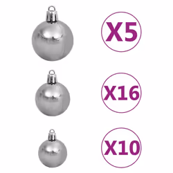vidaXL Artificial Pre-lit Christmas Tree with Ball Set Artificial Tree White - Additional view 9