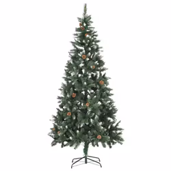 vidaXL Artificial Pre-lit Christmas Tree with Ball Set Xmas Tree Pine Cones - Additional view 2