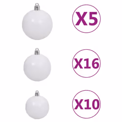 vidaXL Artificial Pre-lit Christmas Tree with Ball Set Xmas Tree Pine Cones - Additional view 5