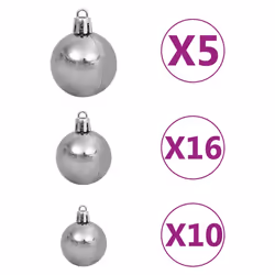 vidaXL Artificial Pre-lit Christmas Tree with Ball Set Xmas Tree Pine Cones - Additional view 6
