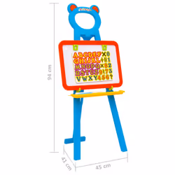 vidaXL 2-1 Children Easel with Chalkboard and Whiteboard Kids Drawing Board - Additional view 9