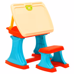 vidaXL Children Learning Desk & Easel Adjustable Kids Drawing Standing Board